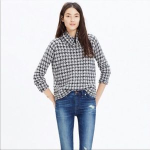 Madewell houndstooth turtleneck sweater small